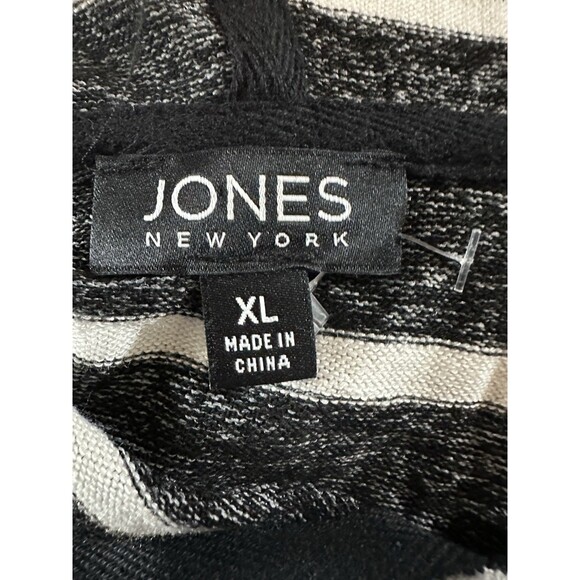 NWT Jones New York Black White Striped Tunic Hoodie Dress Pocket Woman’s Sz XL - Picture 9 of 10